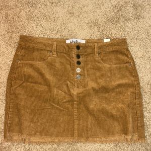Corduroy button up skirt